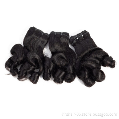 Cambodian hair remy human hair fumi weft Double Drawn Wefts Weave Bundles 3pcs/bags
